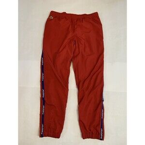 Lacoste Sport Track Pants Mens Size Large Red Athletic Pull On Elastic Waist